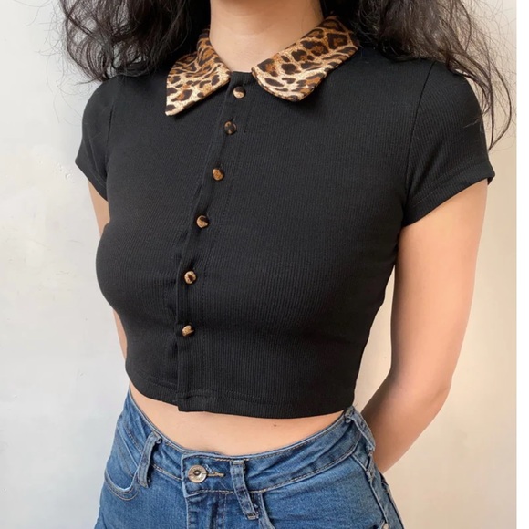 Pellucid- Leopard Collar Polo size small - Picture 3 of 7